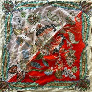 Embroidered cotton scarf